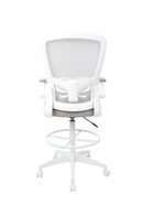 Boss Grey Mesh, Flip Arm, Stool, White Frame (B16366WT-GY)