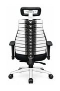 Verte 2200 Series - Back Color Executive Black Leather Office Chair with Headrest - 300 LB Weight Capacity