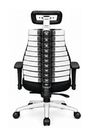 Verte 2200 Series - Back Color Executive Black Leather Office Chair with Headrest - 300 LB Weight Capacity