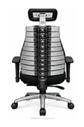 Verte 2200 Series - Back Color Executive Black Leather Office Chair with Headrest - 300 LB Weight Capacity