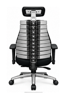 Verte 2200 Series - Back Color Executive Black Leather Office Chair with Headrest - 300 LB Weight Capacity