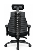 Verte 2200 Series - Back Color Executive Black Leather Office Chair with Headrest - 300 LB Weight Capacity