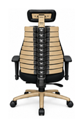 Verte 2200 Series - Back Color Executive Black Leather Office Chair with Headrest - 300 LB Weight Capacity