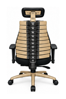 Verte 2200 Series - Back Color Executive Black Leather Office Chair with Headrest - 300 LB Weight Capacity