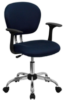 FLASH Beverly Mid-Back Black Mesh Padded Swivel Task Office Chair with Chrome Base and Arms