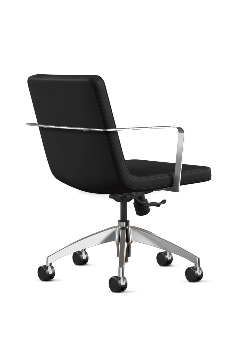 9 To 5 @Once Black Vinyl Conference Chair with Chrome base and fixed arms @245