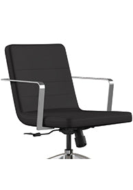 9 To 5 @Once Black Vinyl Conference Chair with Chrome base and fixed arms @245