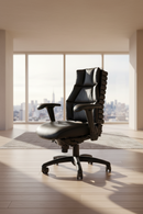 Verte 2200 Series Executive Black Leather Task Chair - 300 LB Weight Capacity
