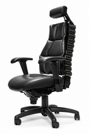 Verte 2200 Series - Back Color Executive Black Leather Office Chair with Headrest - 300 LB Weight Capacity
