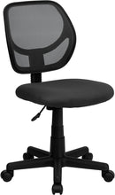 FLASH Neri Kids Low Back Black Mesh Swivel Task Office Chair with Curved Square Back and Arms