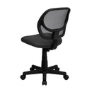 FLASH Neri Kids Low Back Black Mesh Swivel Task Office Chair with Curved Square Back and Arms