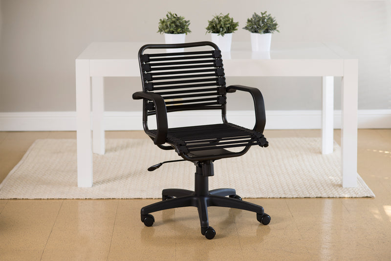 Bungie Flat Mid Back Office Chair in Black with Graphite Black Frame and Black Base