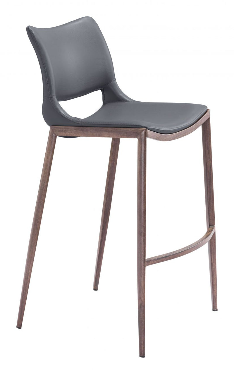 Ace Bar Stool Polyurethane Chair with Silver Frame 40.9"H - 2 chairs per order by ZUO