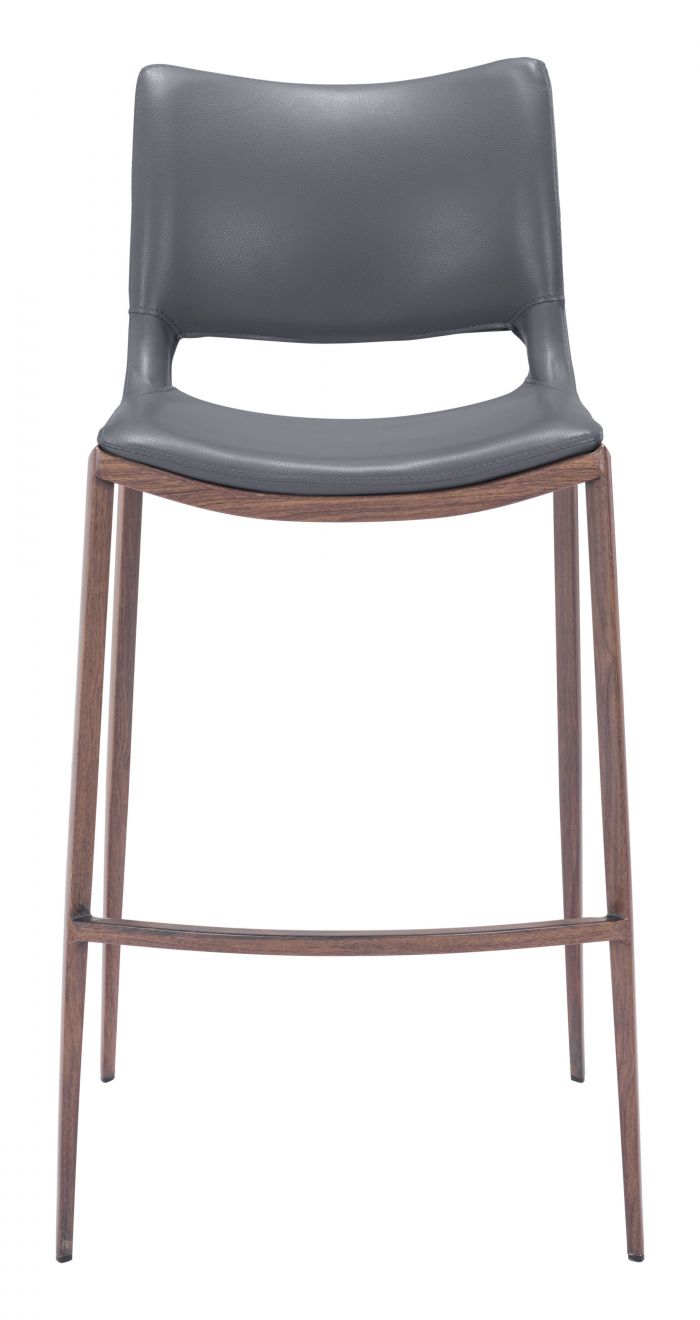 Ace Bar Stool Polyurethane Chair with Silver Frame 40.9"H - 2 chairs per order by ZUO