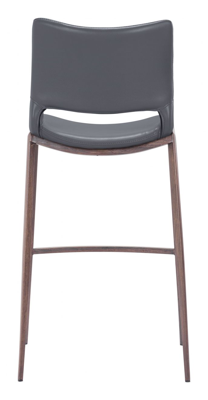 Ace Bar Stool Polyurethane Chair with Silver Frame 40.9"H - 2 chairs per order by ZUO