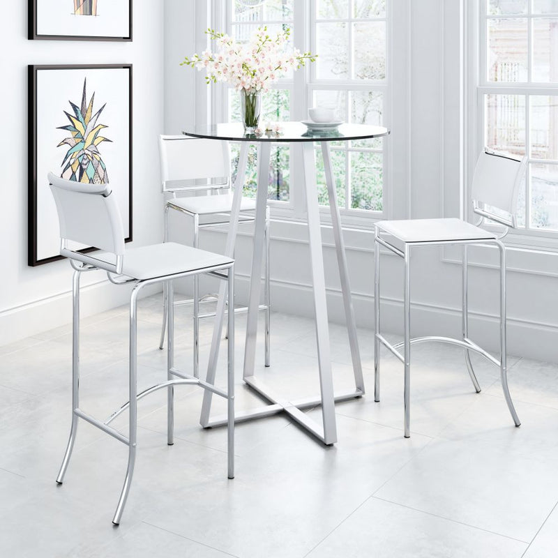 Soar Bar Leather Chair 37.5" Height - 2 Stools per order by ZUO