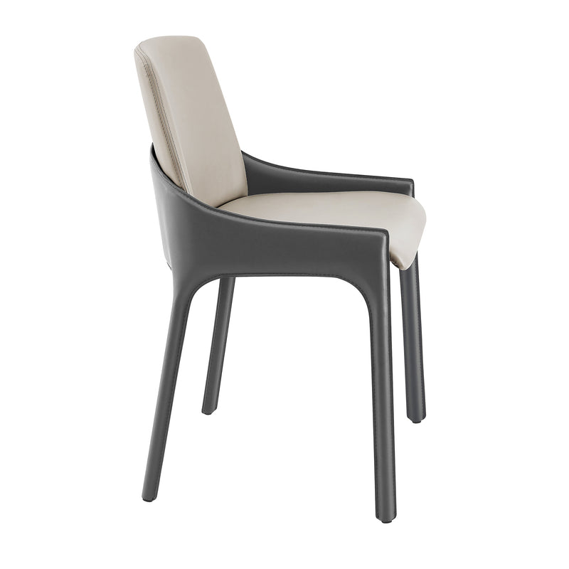 Vilante Side Chair in Gray Leather - Product Photo 4
