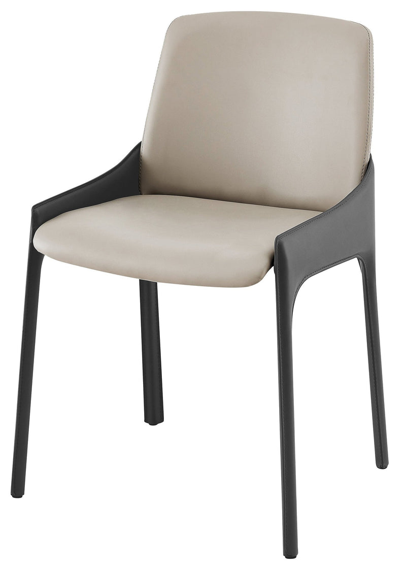 Vilante Side Chair in Gray Leather - Product Photo 2