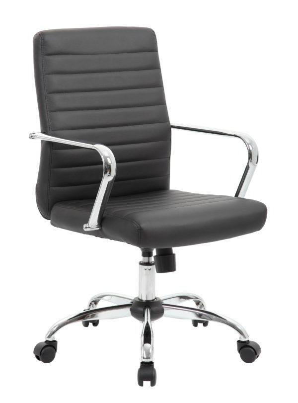 Boss Retro Task Chair with Chrome Fixed Arms - B436C