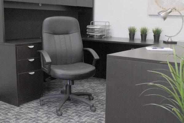 Boss Black Leather Plus Office Chairs B8106 - Product Photo 4