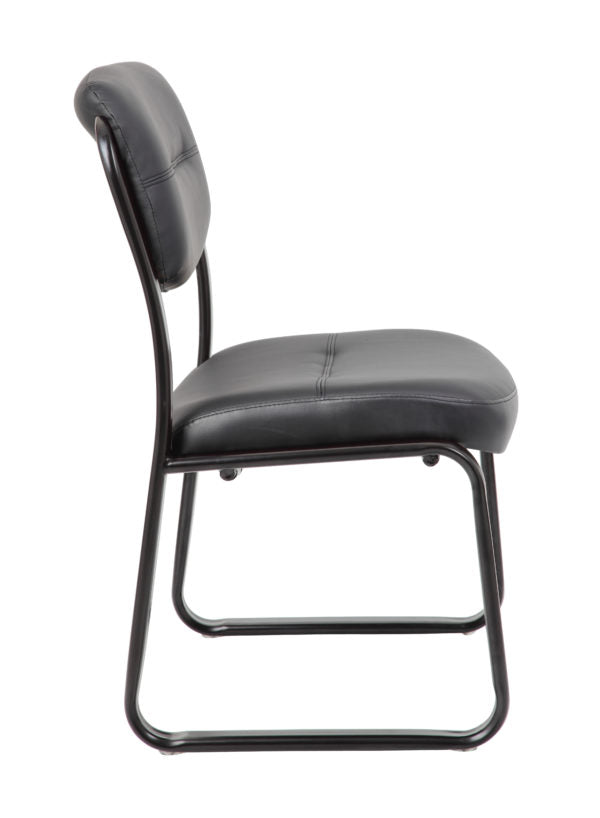 Boss Armless Leather Sled Base Side Chair B9539 - Product Photo 6