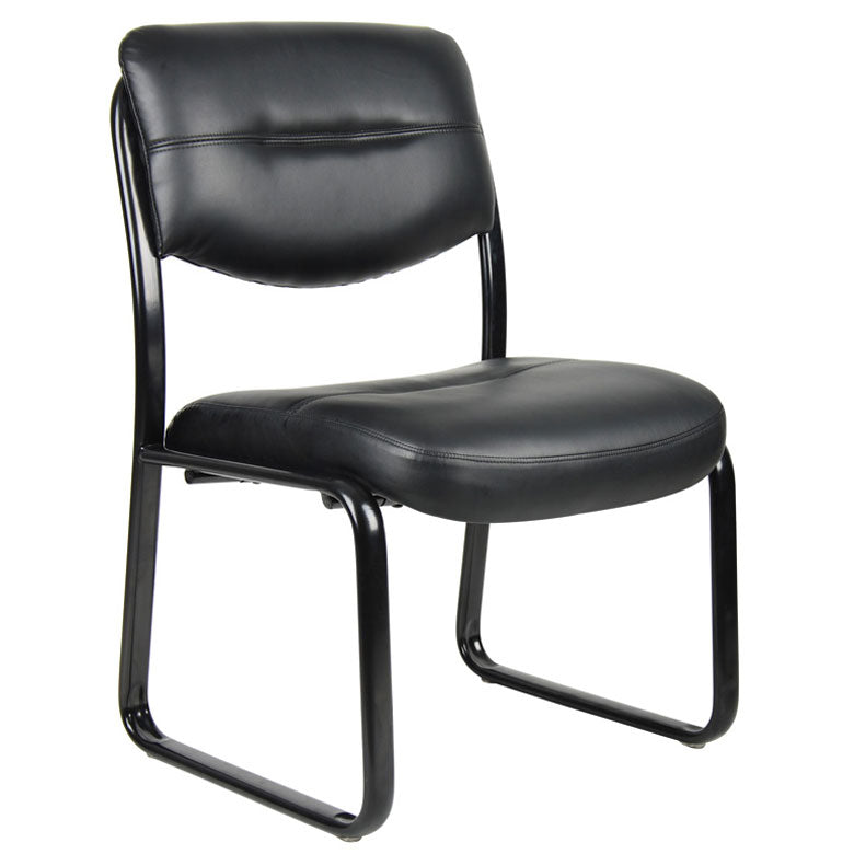 Boss Armless Leather Sled Base Side Chair B9539 - Product Photo 1
