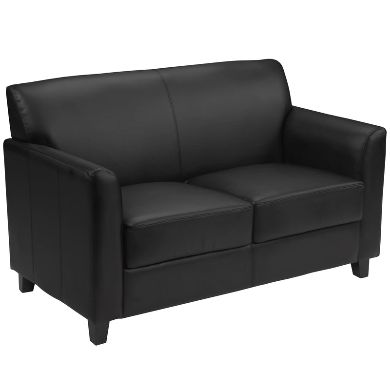 Diplomat Series Black LeatherSoft Loveseat by Flash 2