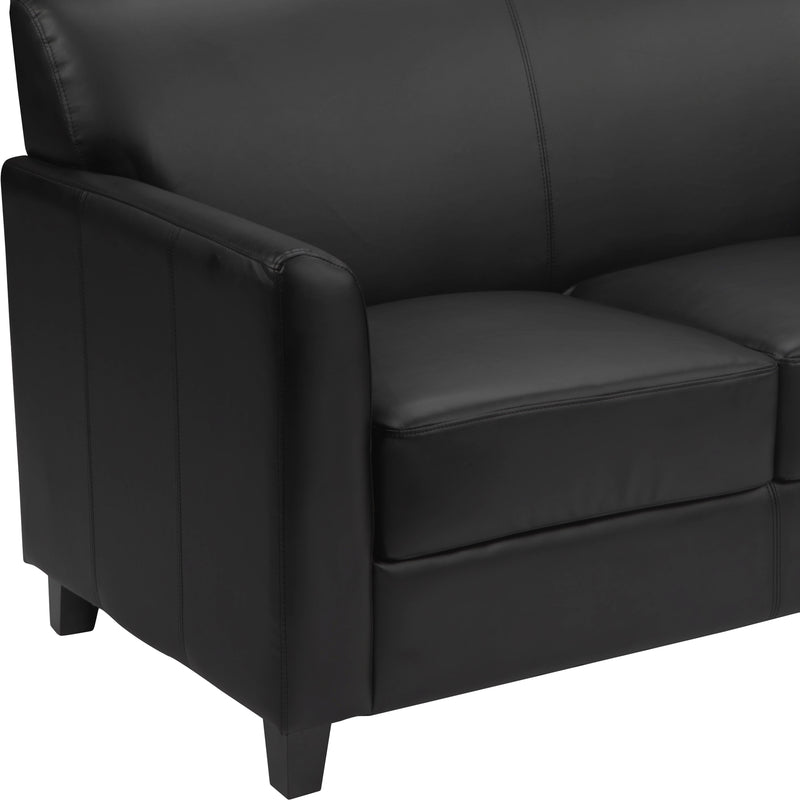Diplomat Series Black LeatherSoft Loveseat by Flash 8