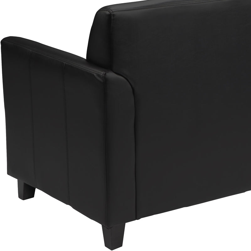 Diplomat Series Black LeatherSoft Loveseat by Flash 7