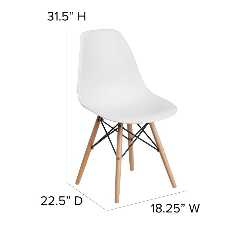 FLASH Elon Series White Plastic Chair - Product Photo 4
