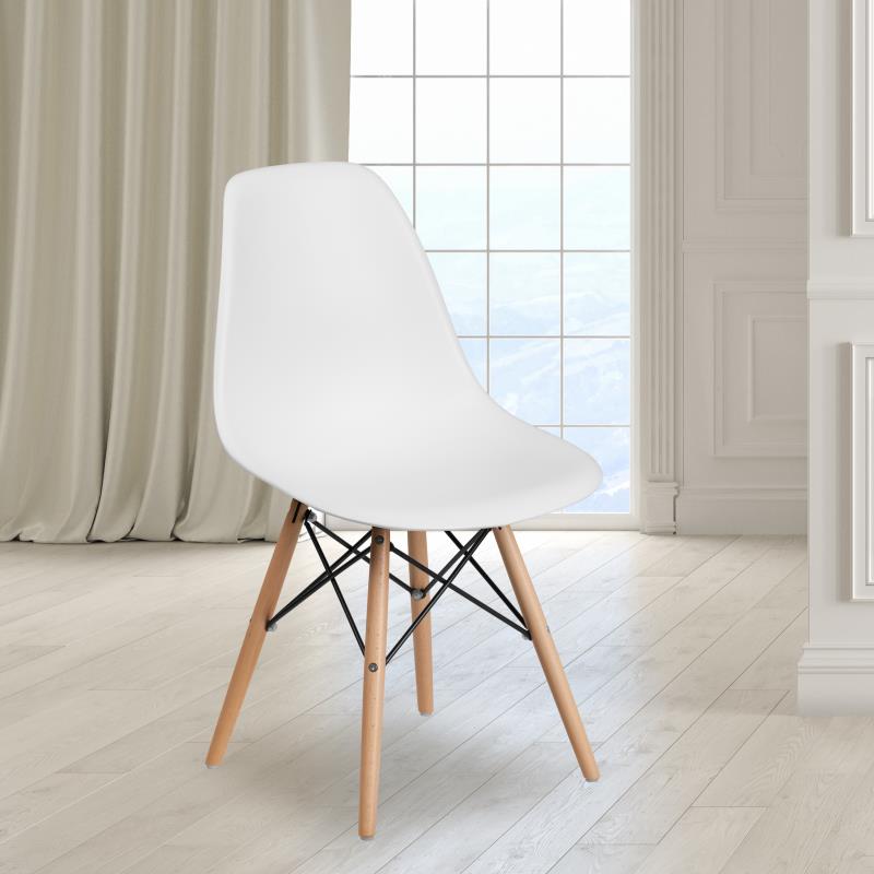 FLASH Elon Series White Plastic Chair - Product Photo 3