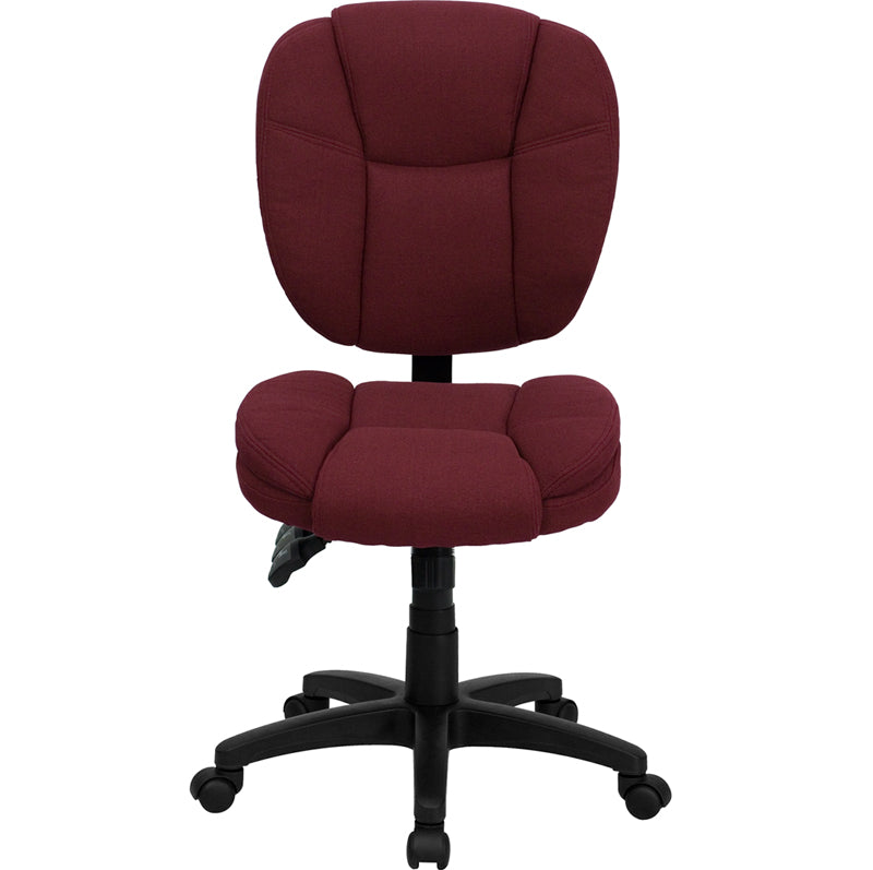 Flash Furniture Burgundy Leather Pillow Back Office Chair with