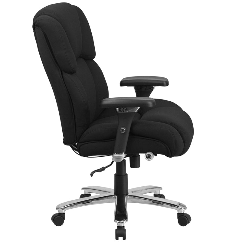 APPROVED VENDOR Desk Chair: Fixed Arm, Black, Vinyl, 400 lb Wt Capacity