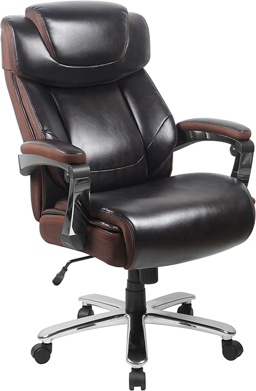 HERCULES Series Big Tall 500 Rated Black LeatherSoft Executive Swivel Ergonomic Office Chair with Adjustable Headrest