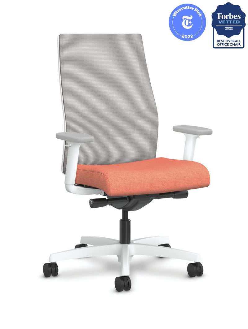 HON Ignition 2.0 Mid-Back Mesh Office Chair with Fog Mesh Seat and Whi