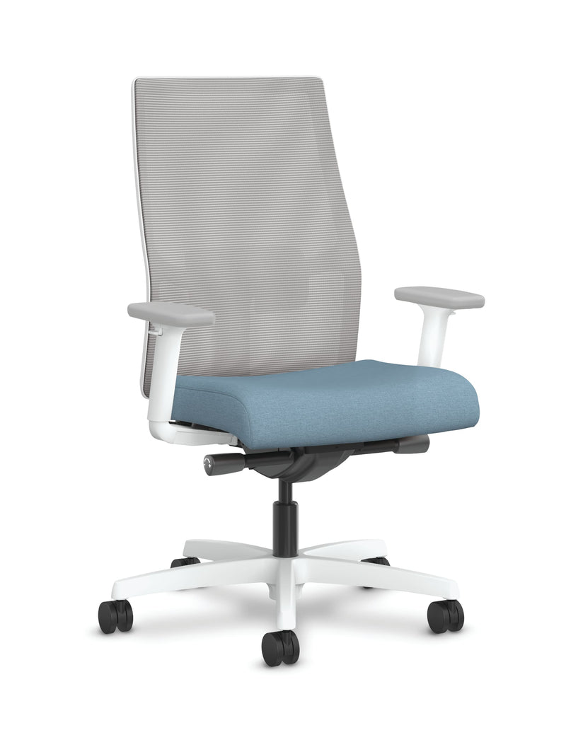 HON Ignition 2.0 Mid-Back Mesh Office Chair with Fog Mesh Seat and White  Frame