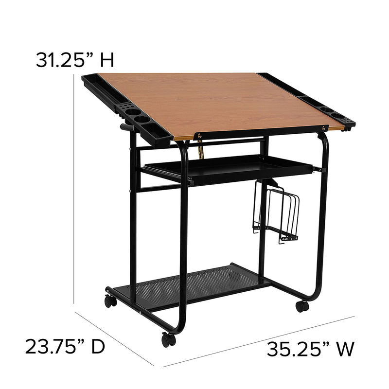 FLASH Swanson Adjustable Drawing and Drafting Table - Product Photo 5
