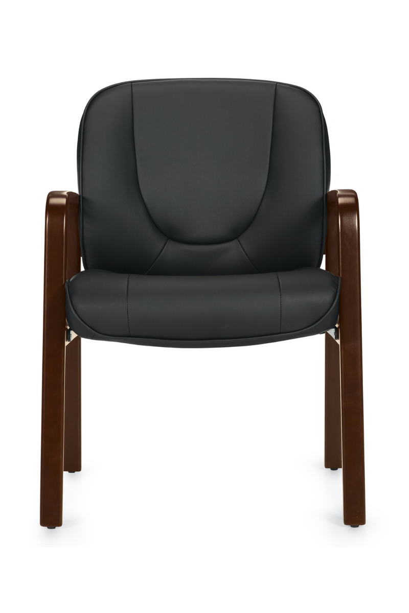 Luxhide Guest Chair with Cordovan Wood Accents - Product Photo 2