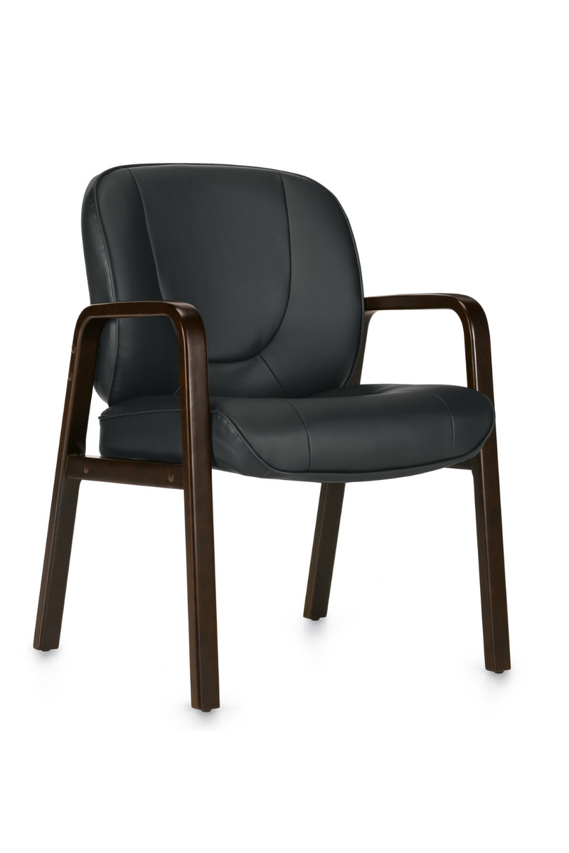 Luxhide Guest Chair with Cordovan Wood Accents - Product Photo 5