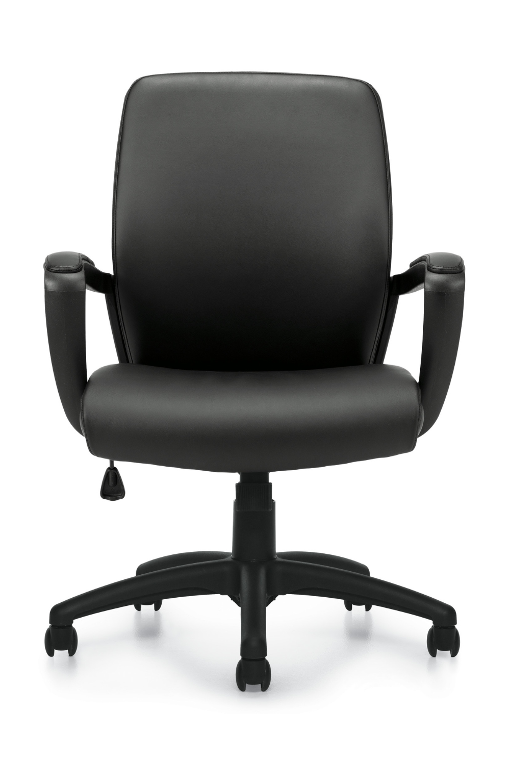 Black Leather Luxhide Tilter Chair With Armrest by OTG