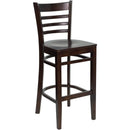 Walnut Wood Restaurant Barstool Flash Furniture - Product Photo 1