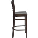 Walnut Wood Restaurant Barstool Flash Furniture - Product Photo 7