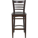 Walnut Wood Restaurant Barstool Flash Furniture - Product Photo 2