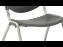 FLASH HERCULES Series 880 lb. Capacity Black Plastic Stack Chair with Titanium Gray Powder Coated Frame